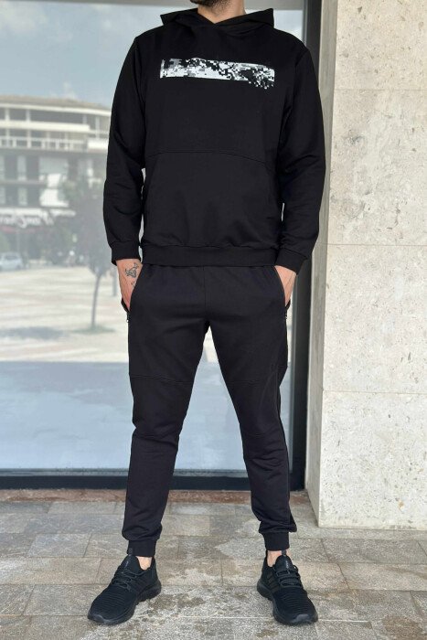 HOODIE+JOGGERS SIMPLE DESIGN MEN SET BLACK/ E ZEZE 