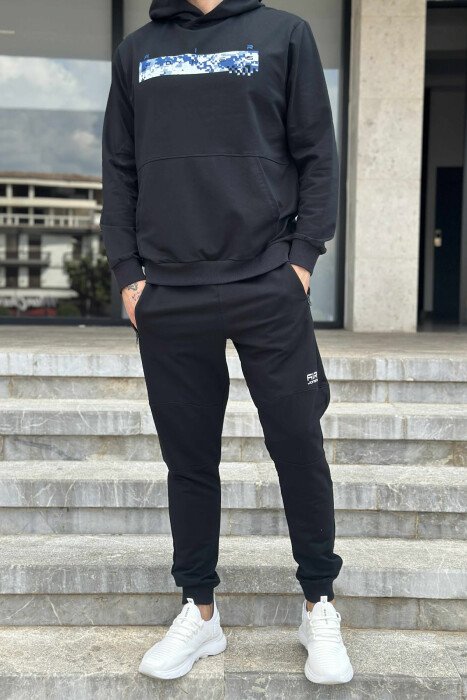 HOODIE+JOGGERS SIMPLE DESIGN MEN SET MIDNIGHT BLUE/BLU MESNATE - 1