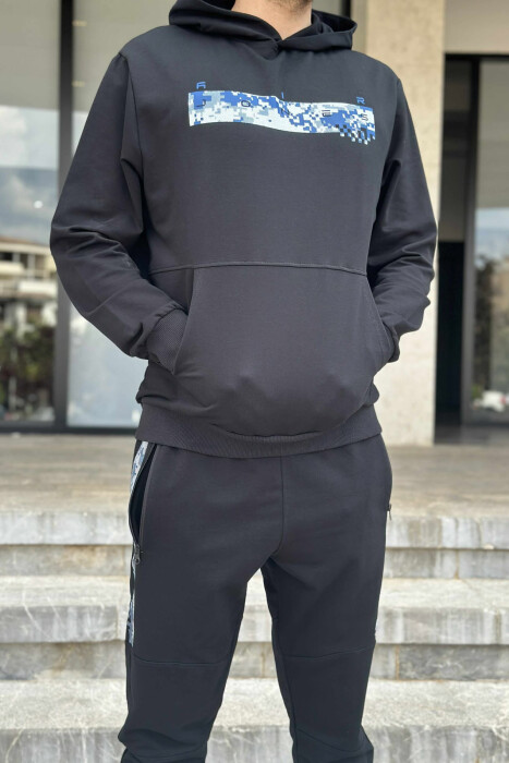 HOODIE+JOGGERS SIMPLE DESIGN MEN SET MIDNIGHT BLUE/BLU MESNATE - 4