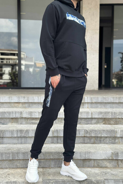 HOODIE+JOGGERS SIMPLE DESIGN MEN SET MIDNIGHT BLUE/BLU MESNATE - 5