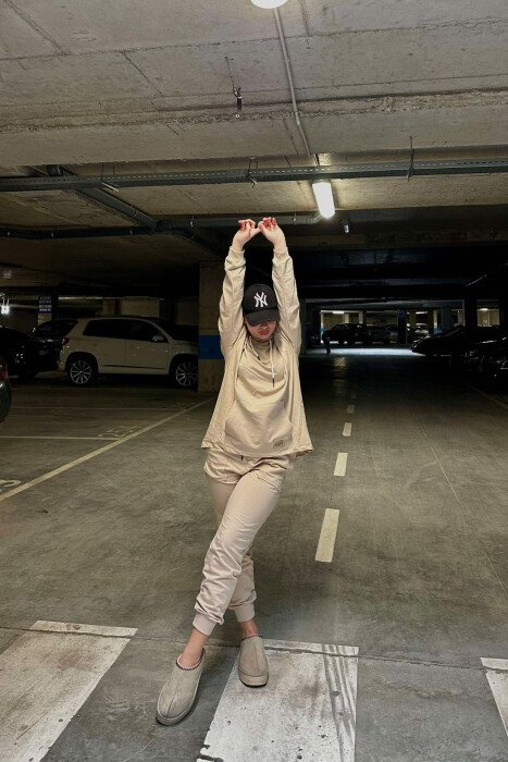 HOODIE+JOGGERS WOMEN SET BEIGE/BEZHE - 2