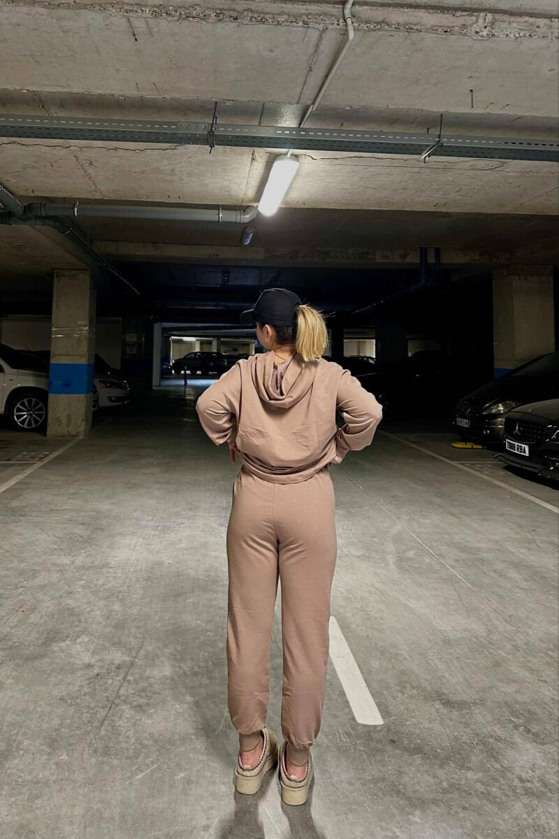 HOODIE+JOGGERS WOMEN SET DARK BEIGE/BEZHE ERRET - 6