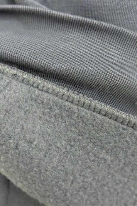 HOODIE+JOGGERS WRITTINGS FLUFFY MEN SET DARK GREY/GEE - 4