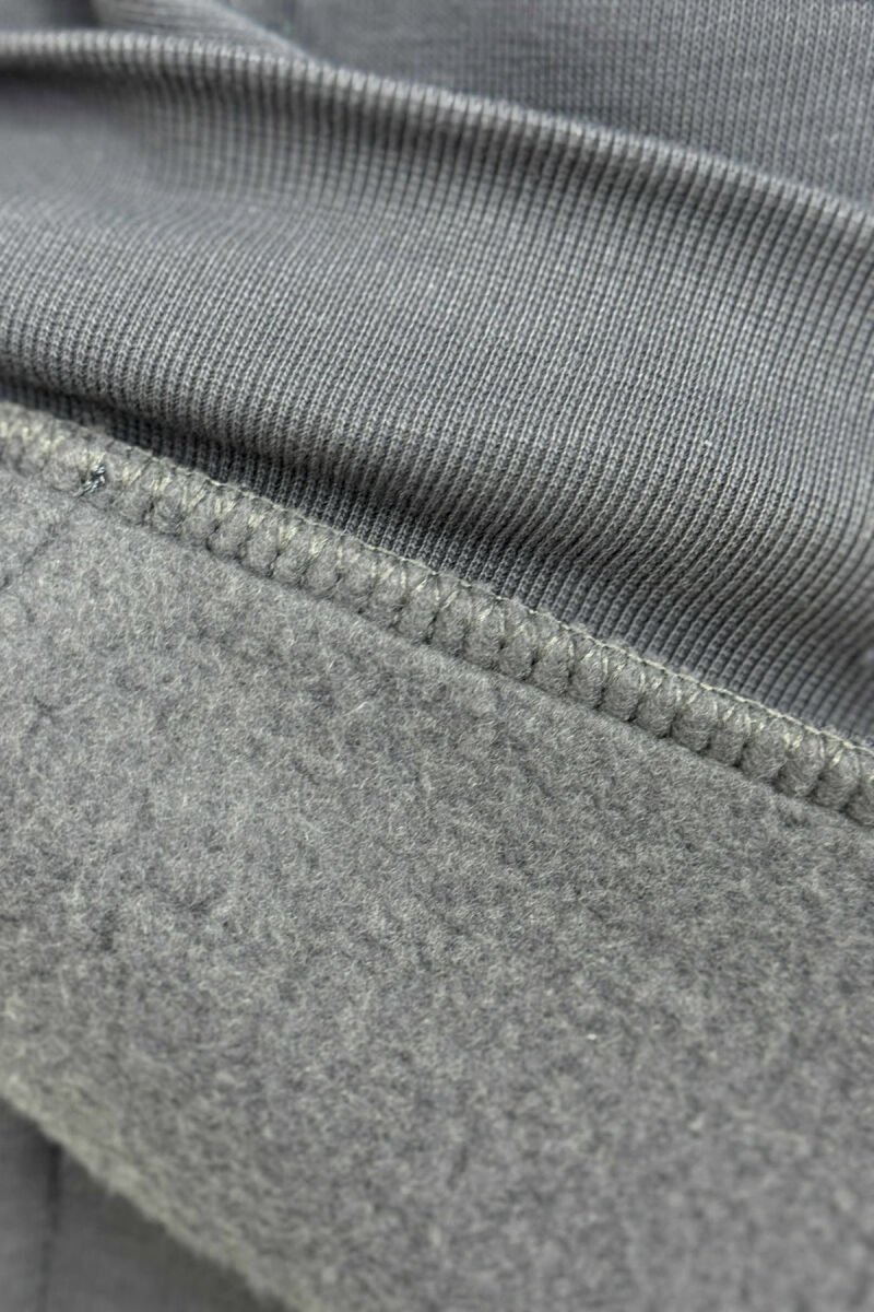 HOODIE+JOGGERS WRITTINGS FLUFFY MEN SET DARK GREY/GEE - 4