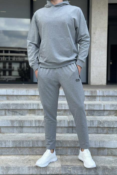 HOODIE+SWEATPANTS SIMPLE MEN SET GREY/GRI - 1