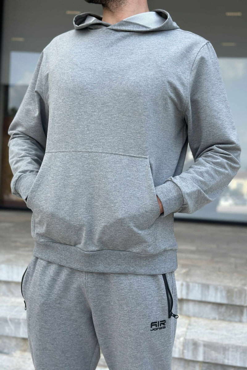 HOODIE+SWEATPANTS SIMPLE MEN SET GREY/GRI - 3