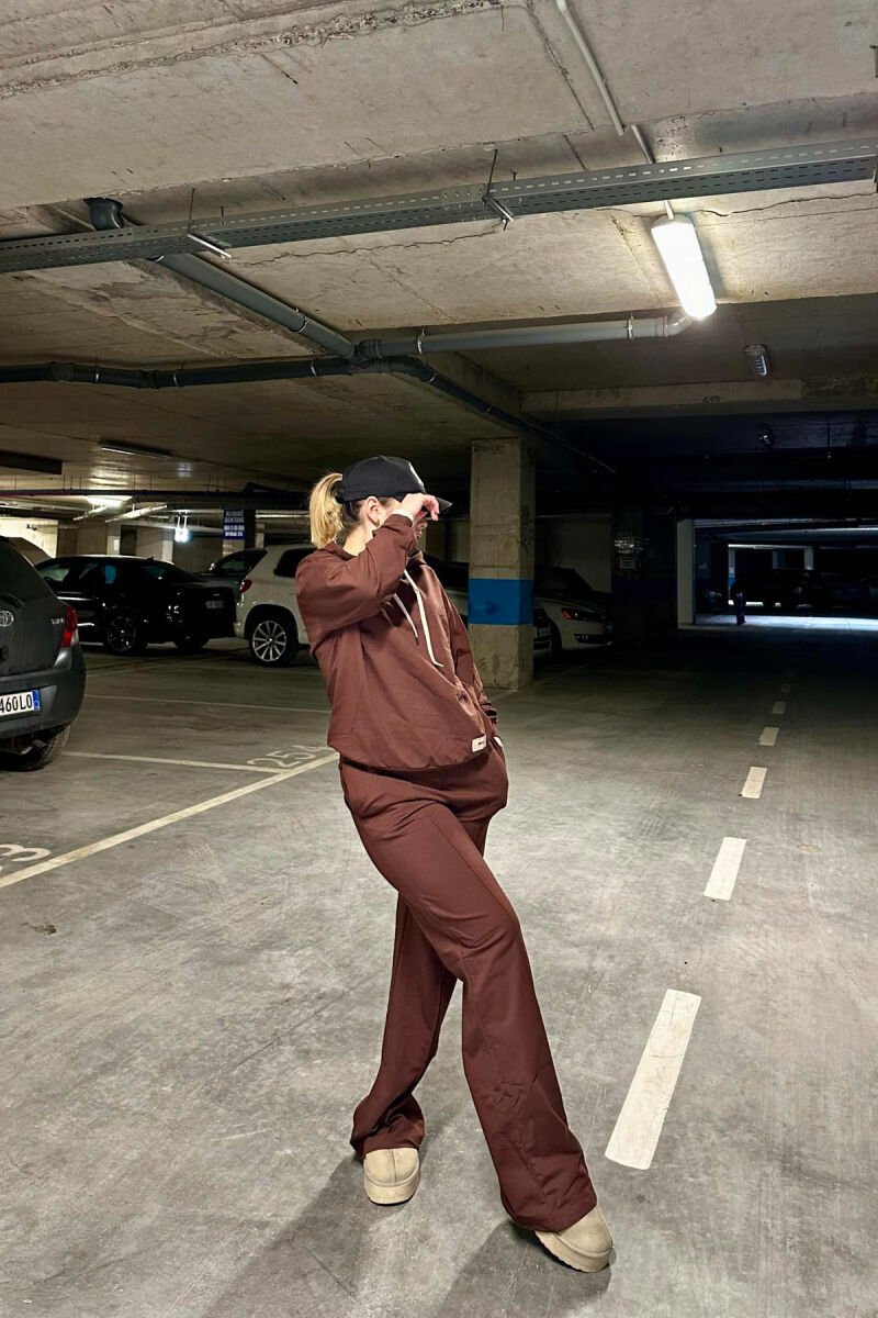 HOODIE+SWEATPANTS WOMEN SET BROWN/KAFE - 9