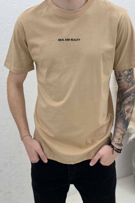 IDEAL AND REALITY WRITTINGS MEN T-SHIRT BEIGE/BEZHE - 3