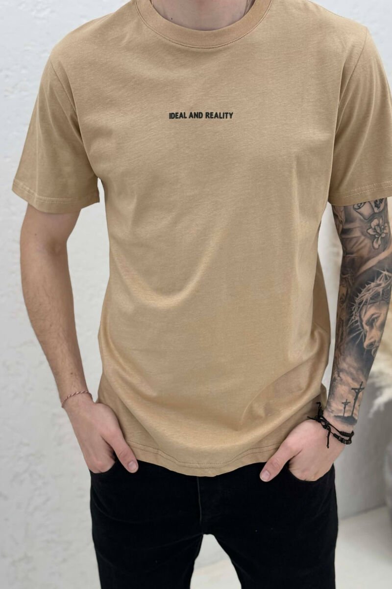 IDEAL AND REALITY WRITTINGS MEN T-SHIRT BEIGE/BEZHE - 3