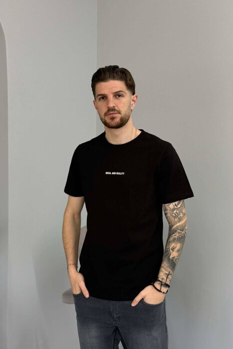 IDEAL AND REALITY WRITTINGS MEN T-SHIRT BLACK/ E ZEZE 