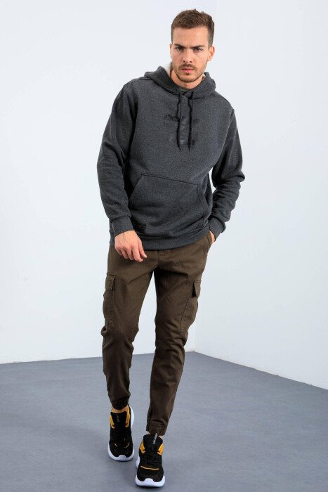 IMAGE WRITTINGS COTTON MEN HOODIE DARK GREY/GEE - 8