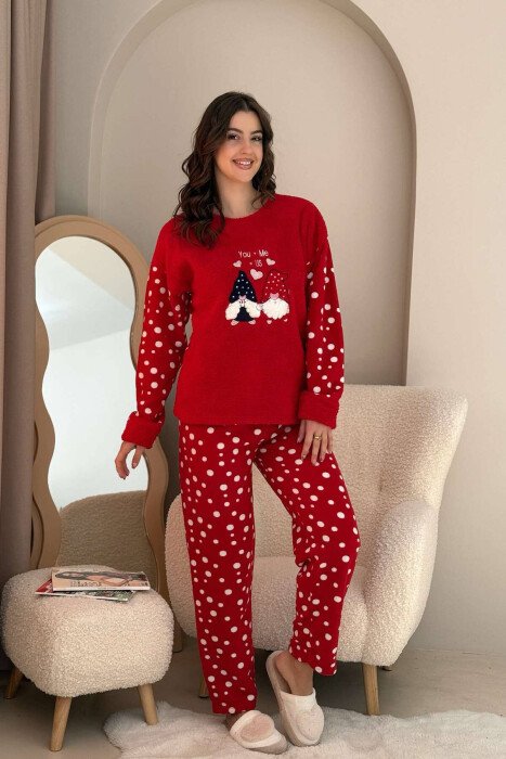 PIZHAME ME SHKRIME PÊR FEMRA NGJYRE TE KUQE - KLAUDIO FASHION