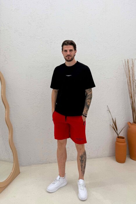 INITIALE PARIS WRITTING MEN SHORT SWEATPANTS RED/E KUQE 