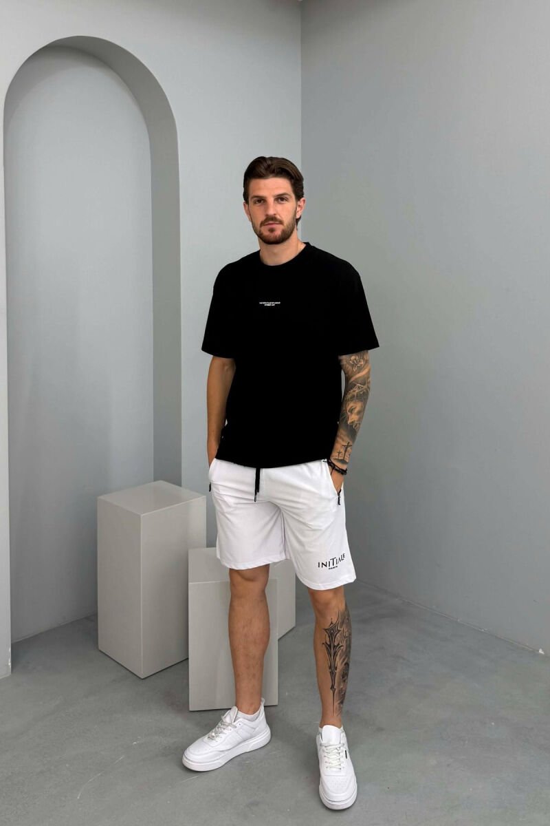 INITIALE PARIS WRITTING MEN SHORT SWEATPANTS WHITE-E BARDHE - 1