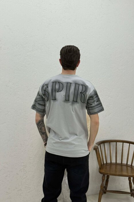 INSPIRED FRONT & BACK WRITTINGS MEN T-SHIRT GREY/GRI - 4