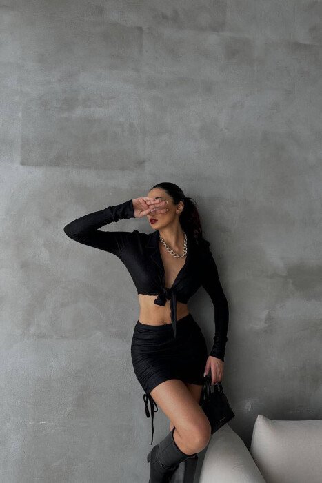 JACKET SKIRT WOMAN SET BLACK/ E ZEZE - KLAUDIO FASHION