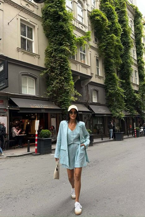 JACKET + VEST + SHORTS WOMAN THREE PIECE SET MINT/MENTE - 4