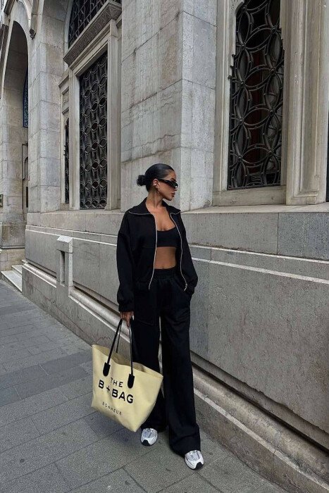 JACKET+TROUSERS ONE COLOR WOMAN SET BLACK/ E ZEZE - KLAUDIO FASHION