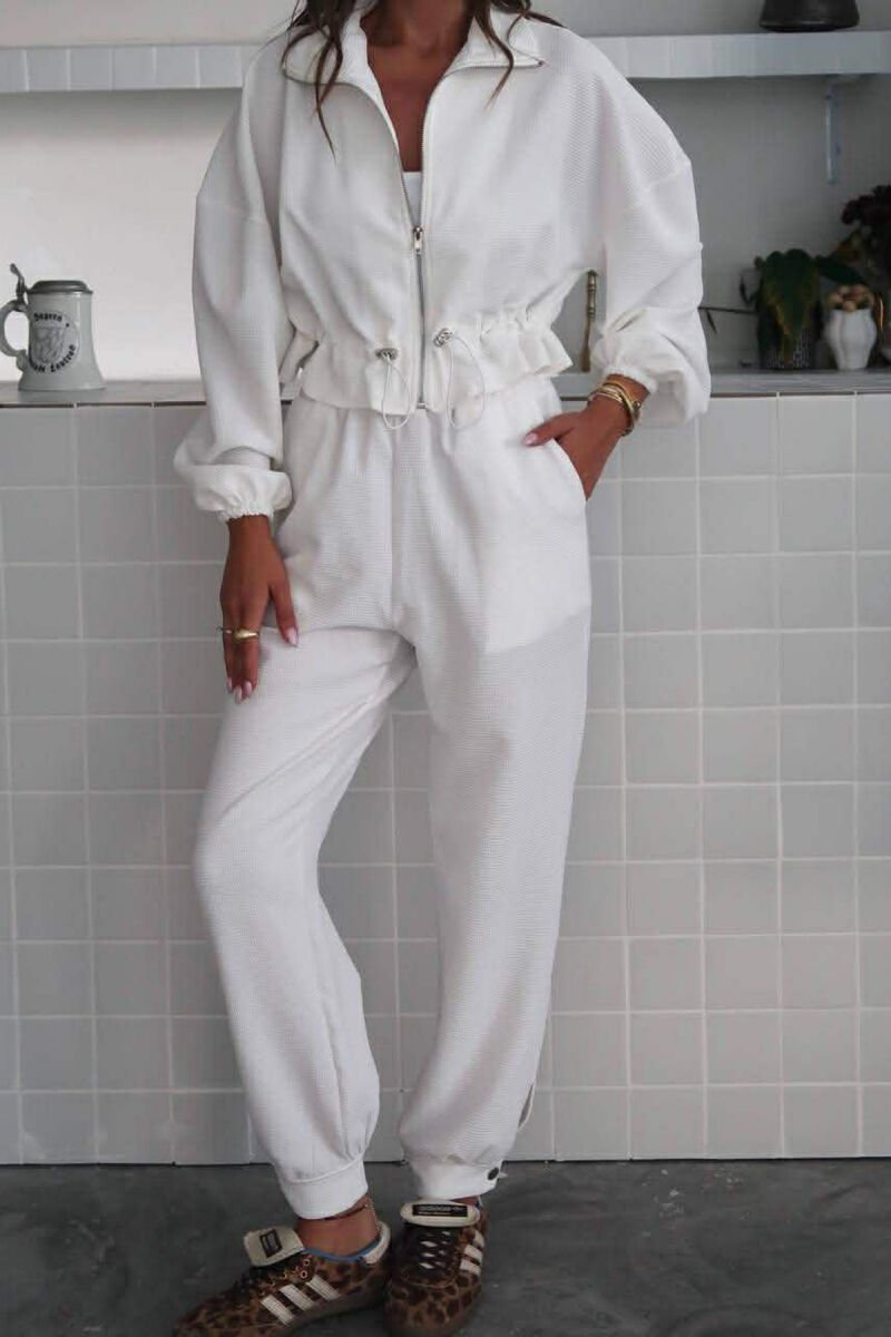 JACKET+TROUSERS ONE COLOR WOMEN SET WHITE-E BARDHE - 1