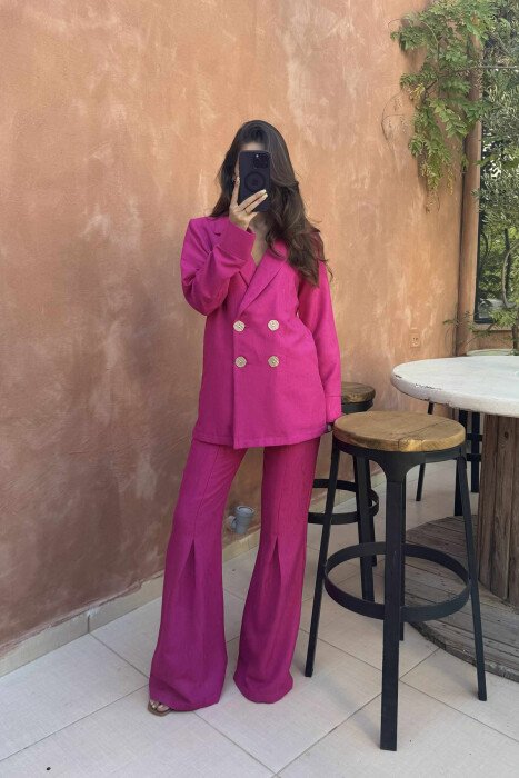 JACKET+TROUSERS WOMAN SET FUCHSIA/CIKLAMI - KLAUDIO FASHION