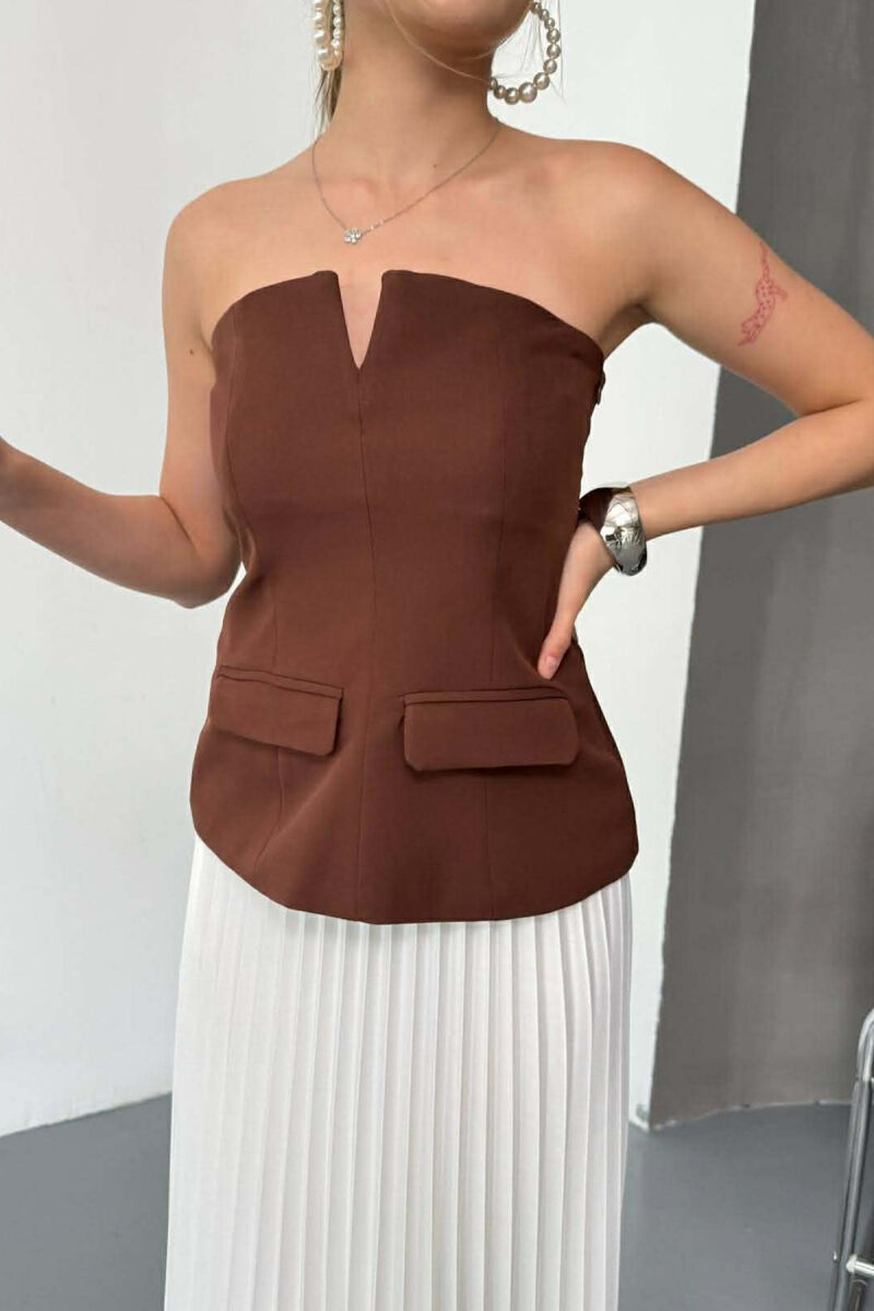 JELEK BUST NJE NGJYRESH PER FEMRA NE NGJYRE KAFE - 1