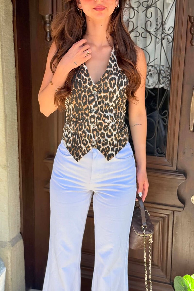 JELEK ME BUTONA DHE DIZJAN LEOPARD PER FEMRA - 2
