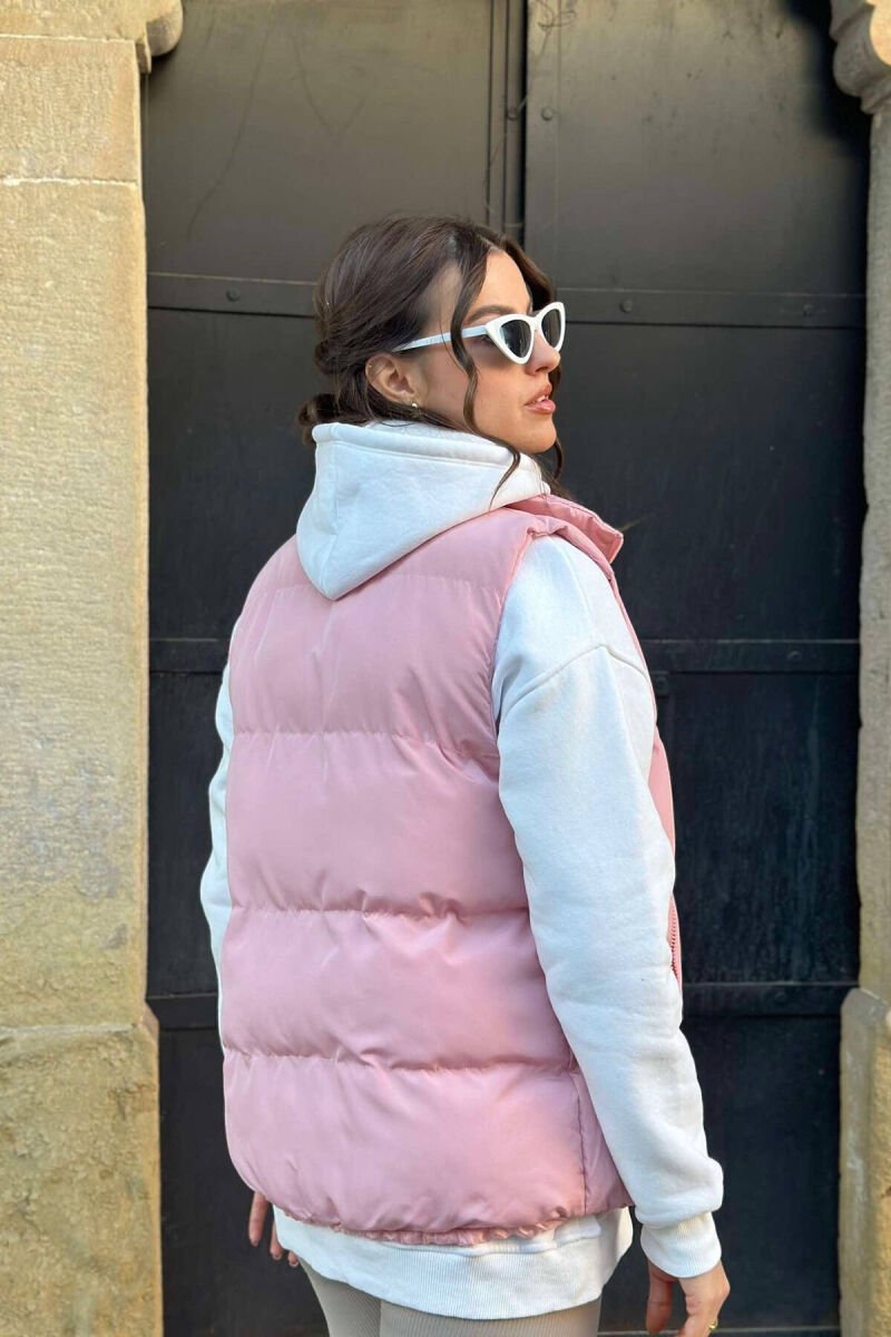ZIPPER POCKETS WOMEN VEST PINK/ROZE - 5