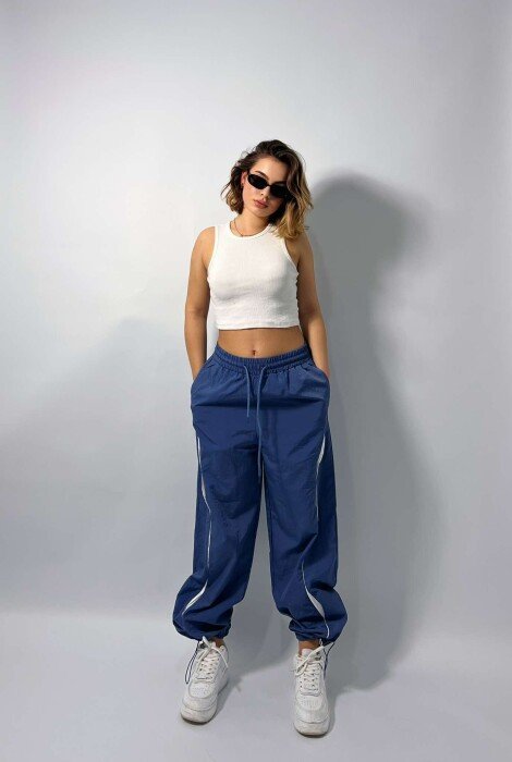 ONE COLOR JOGGING WOMEN SWEATPANTS BLUE/BLU - KLAUDIO FASHION