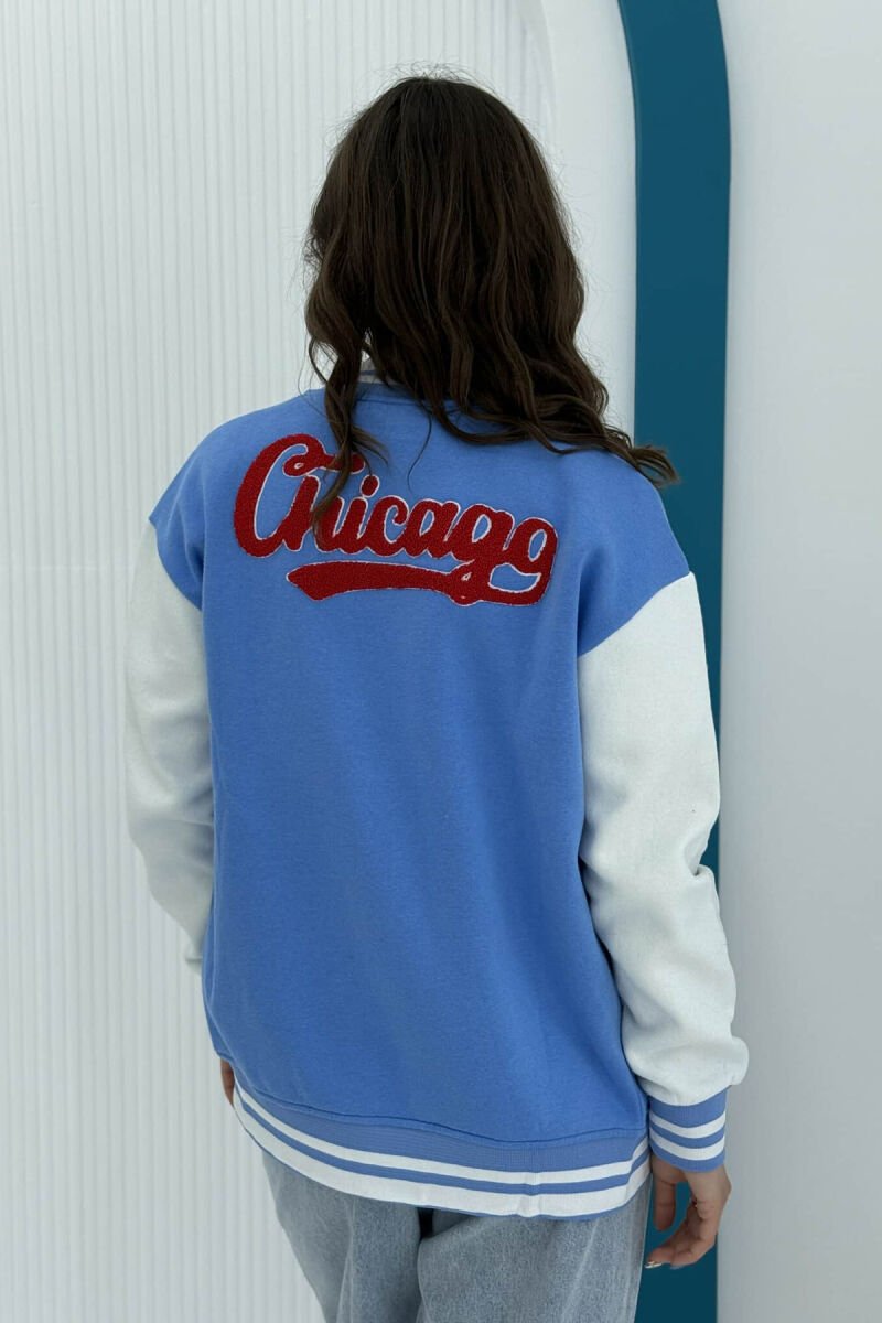 JORDAN 23 FLUFFY BOMBER WOMEN JACKET LIGHTBLUE/BZ - 4