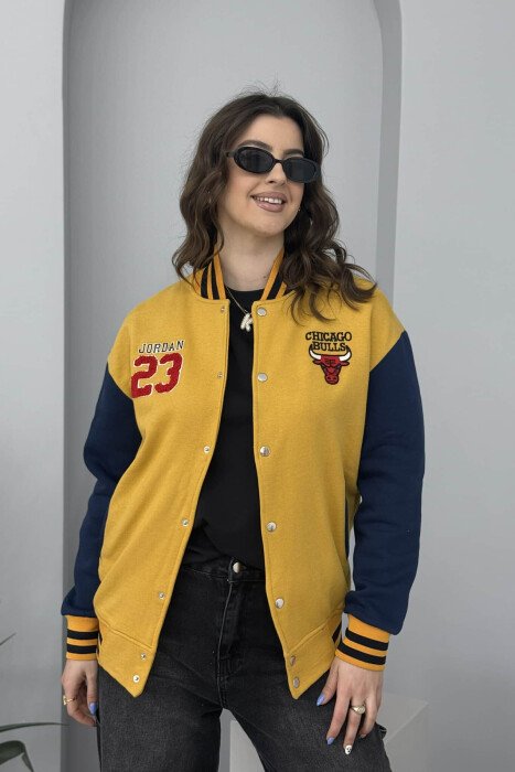 JORDAN 23 FLUFFY BOMBER WOMEN JACKET YELLOW/E VERDHE - 1