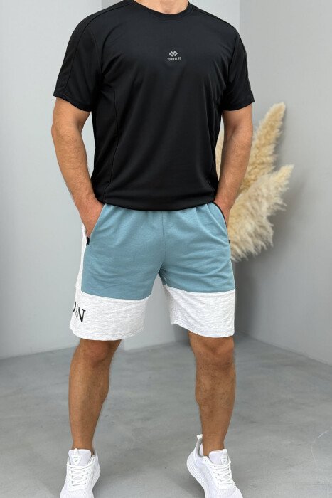 JORDAN SIDE WRITTING SHORT MEN SWEATPANTS BLUE STONE/GK 