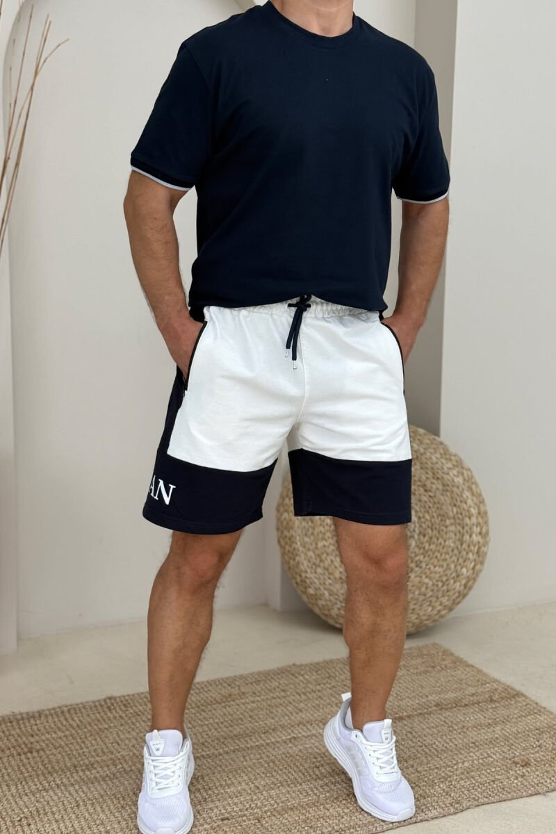 JORDAN SIDE WRITTING SHORT MEN SWEATPANTS WHITE-E BARDHE - 1