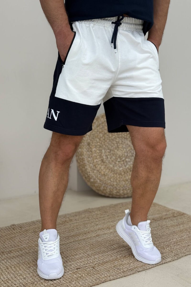 JORDAN SIDE WRITTING SHORT MEN SWEATPANTS WHITE-E BARDHE - 4