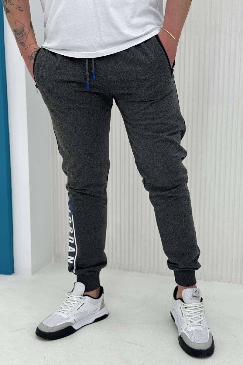 JORDAN WRITTING ZIPPER POCKETS MEN SWEATPANTS DARK GREY/GEE - 1