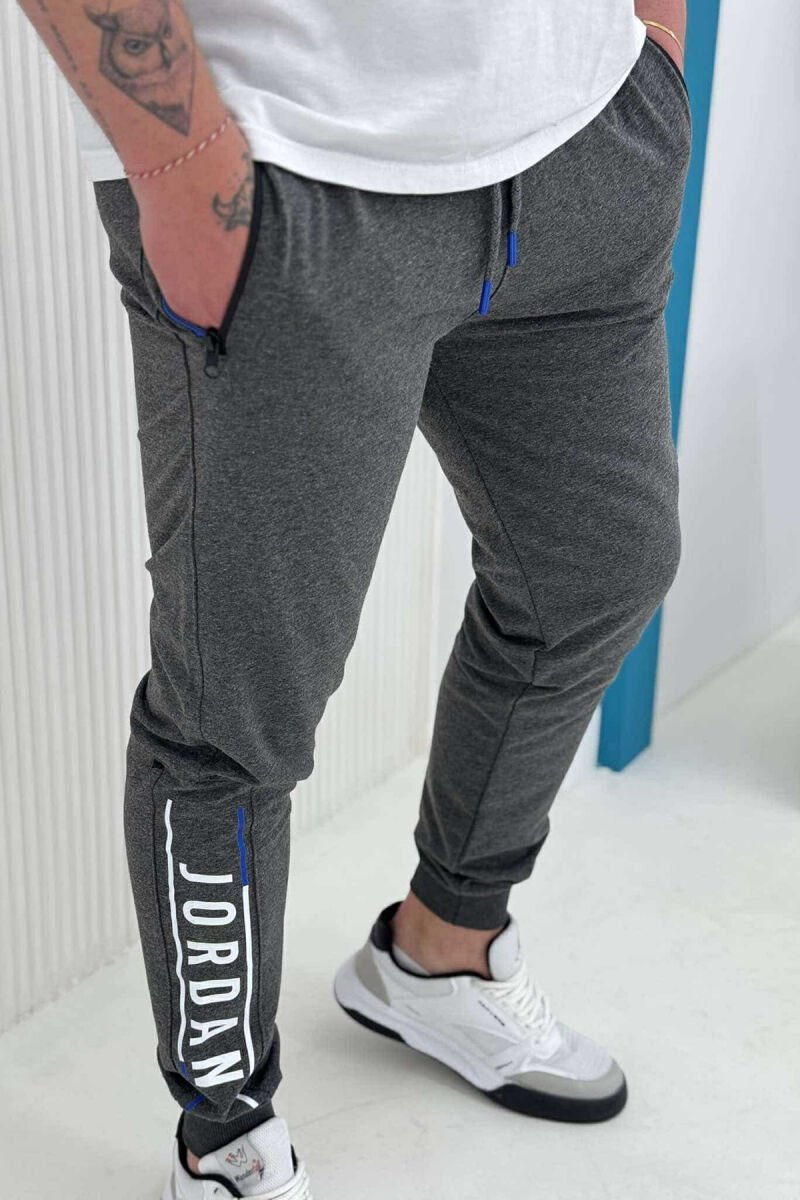 JORDAN WRITTING ZIPPER POCKETS MEN SWEATPANTS DARK GREY/GEE - 3