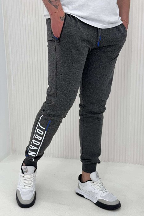JORDAN WRITTING ZIPPER POCKETS MEN SWEATPANTS DARK GREY/GEE - 4