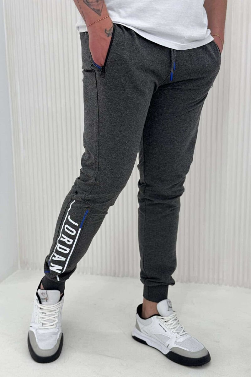JORDAN WRITTING ZIPPER POCKETS MEN SWEATPANTS DARK GREY/GEE - 4