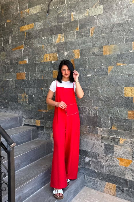 JUMPSUIT I THJESHTE PER FEMRA NE NGJYRE TE KUQE - 1