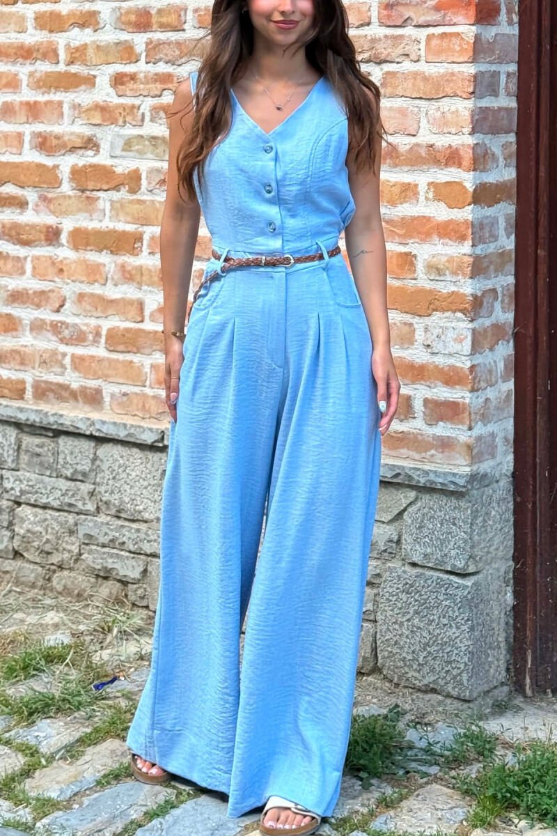 JUMPSUIT ME RRIP PER FEMRA NE NGJYRE BLU TE ZBARDHUR - 2