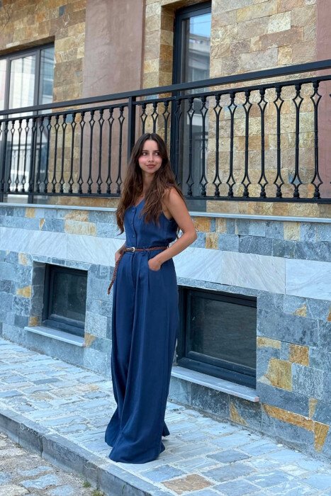 JUMPSUIT ME RRIP PER FEMRA NE NGJYRE BLU - 2