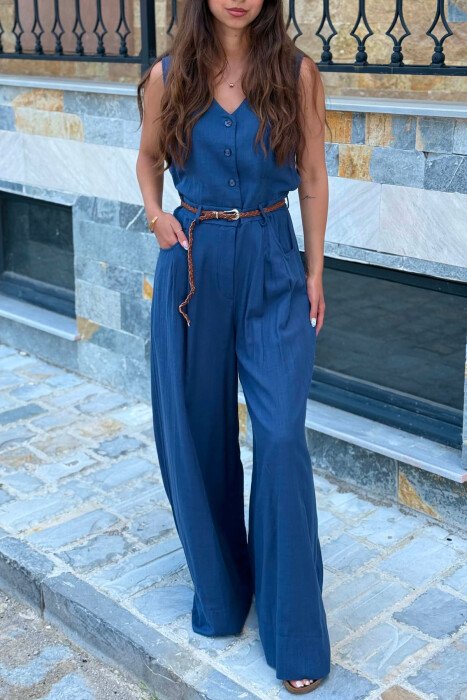 JUMPSUIT ME RRIP PER FEMRA NE NGJYRE BLU - 3