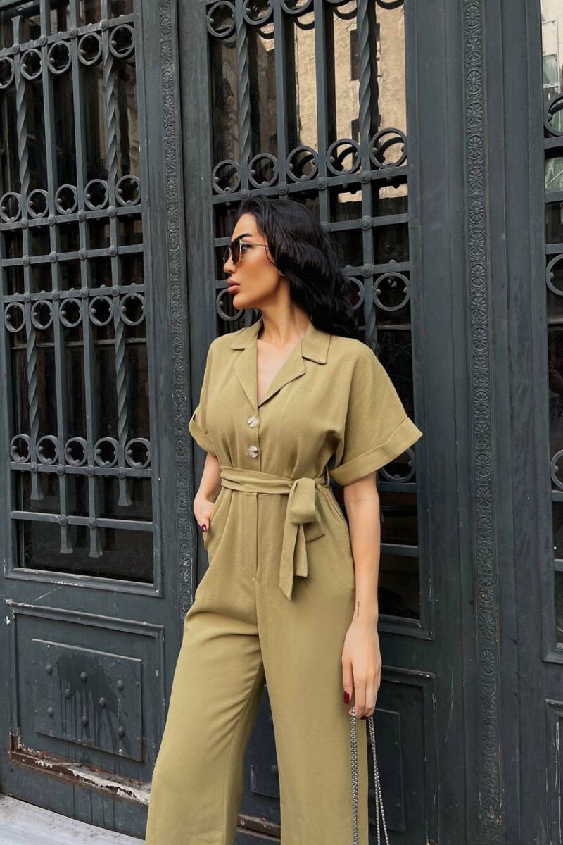 JUMPSUIT NJE NGJYRESH ME LIDHESE TEK BELI PER FEMRA NE NGJYRE ULLI - 3