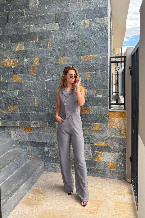 JUMPSUIT PER FEMRA NE NGJYRE GRI - 1