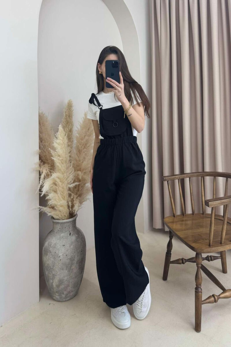 JUMPSUIT PËR FEMRA NË NGJYRË TË ZEZË - 1