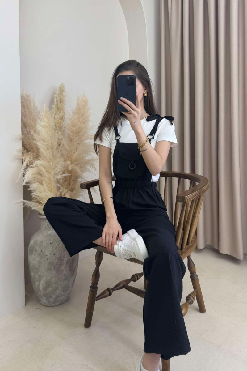 JUMPSUIT PËR FEMRA NË NGJYRË TË ZEZË - 3