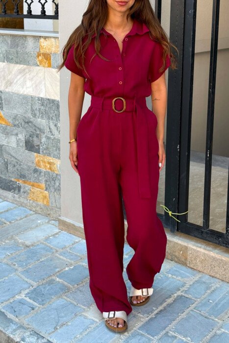 JUMPSUIT ME RRIP PER FEMRA NE NGJYRE VISHNJE - 3