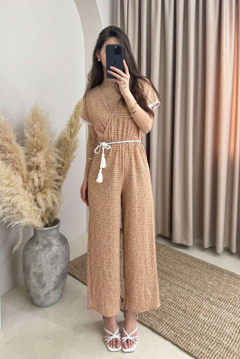 JUMPSUIT PËR FEMRA NË NGJYRËN BEZHË - 2
