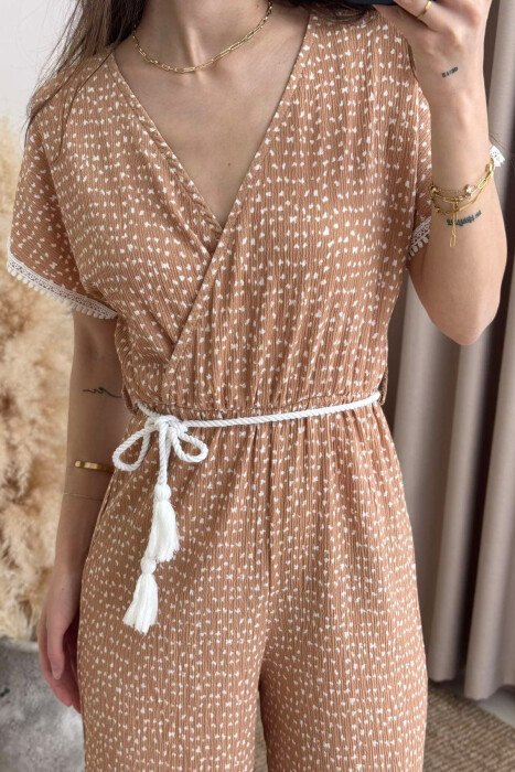 JUMPSUIT PËR FEMRA NË NGJYRËN BEZHË - 4