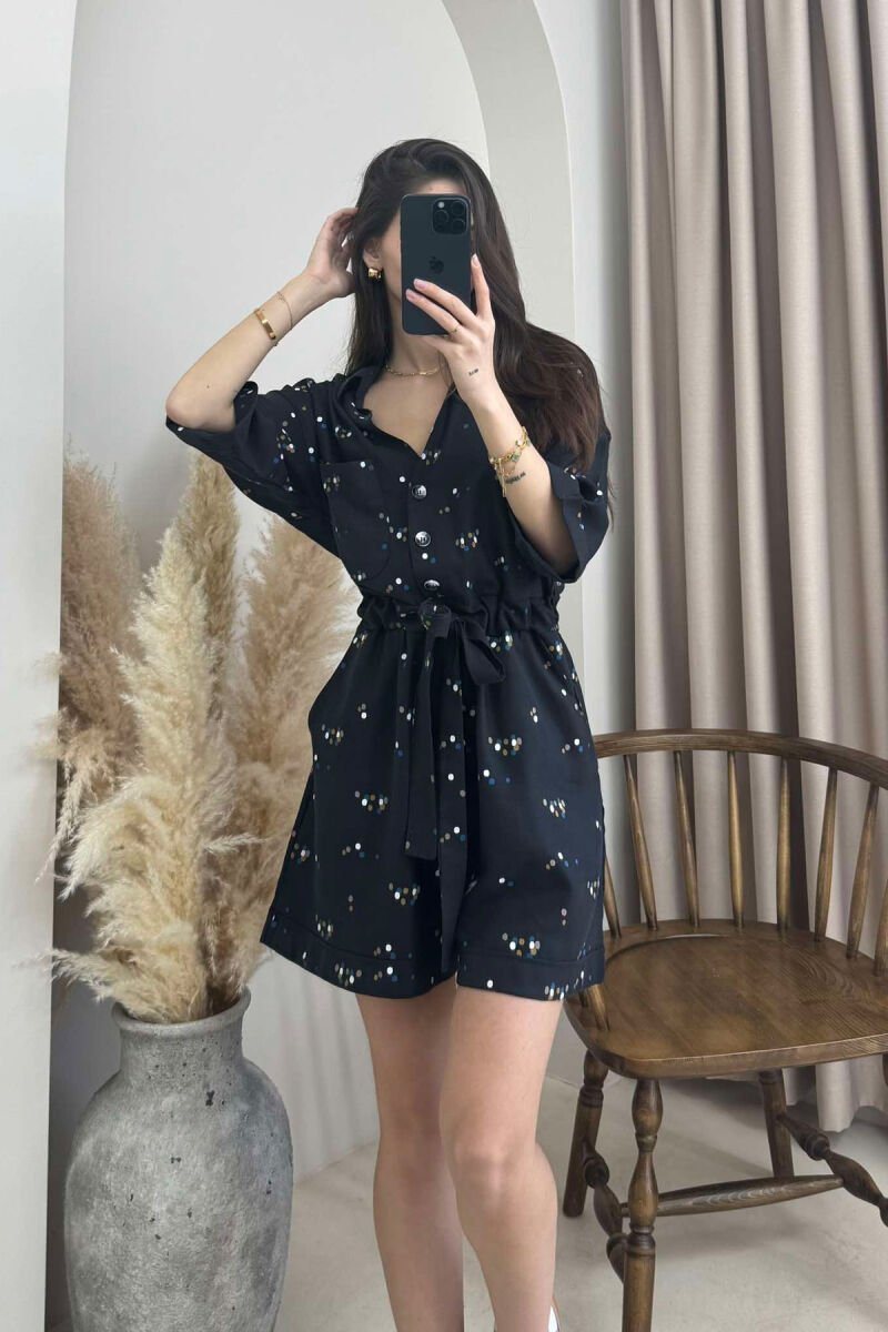 JUMPSUIT PËR FEMRA NË NGJYRËN E ZEZË - 1