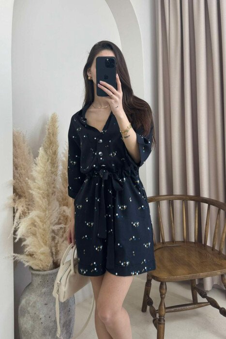 JUMPSUIT PËR FEMRA NË NGJYRËN E ZEZË - 2
